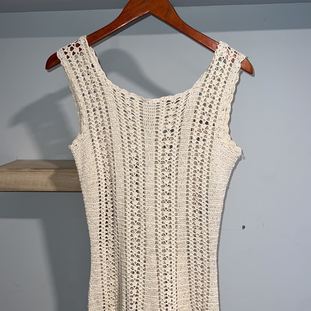 Heavy kint crochet beige dress - Picture 3 of 4